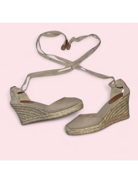 J. Crew Shoes - J Crew Cream Ballerina Tie Up Sandals Summer Beach Shoes Womens Size 8